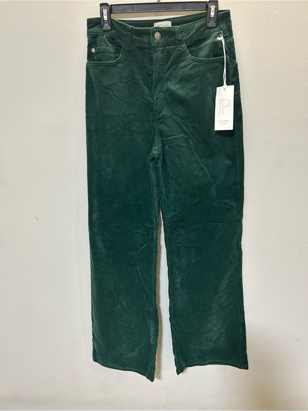 Pilcro Anthropologie Green Velvet Corduroy Straight Leg Pants Size 29 NWT #0558
